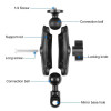 Puluz Βάση Μοτοσυκλέτας 360° για GoPro / Action Cameras Μαύρο