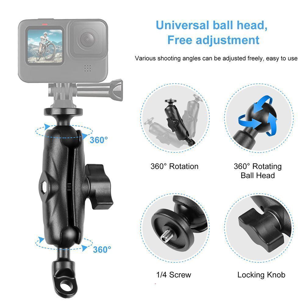 Puluz Βάση Μοτοσυκλέτας 360° για GoPro / Action Cameras Μαύρο