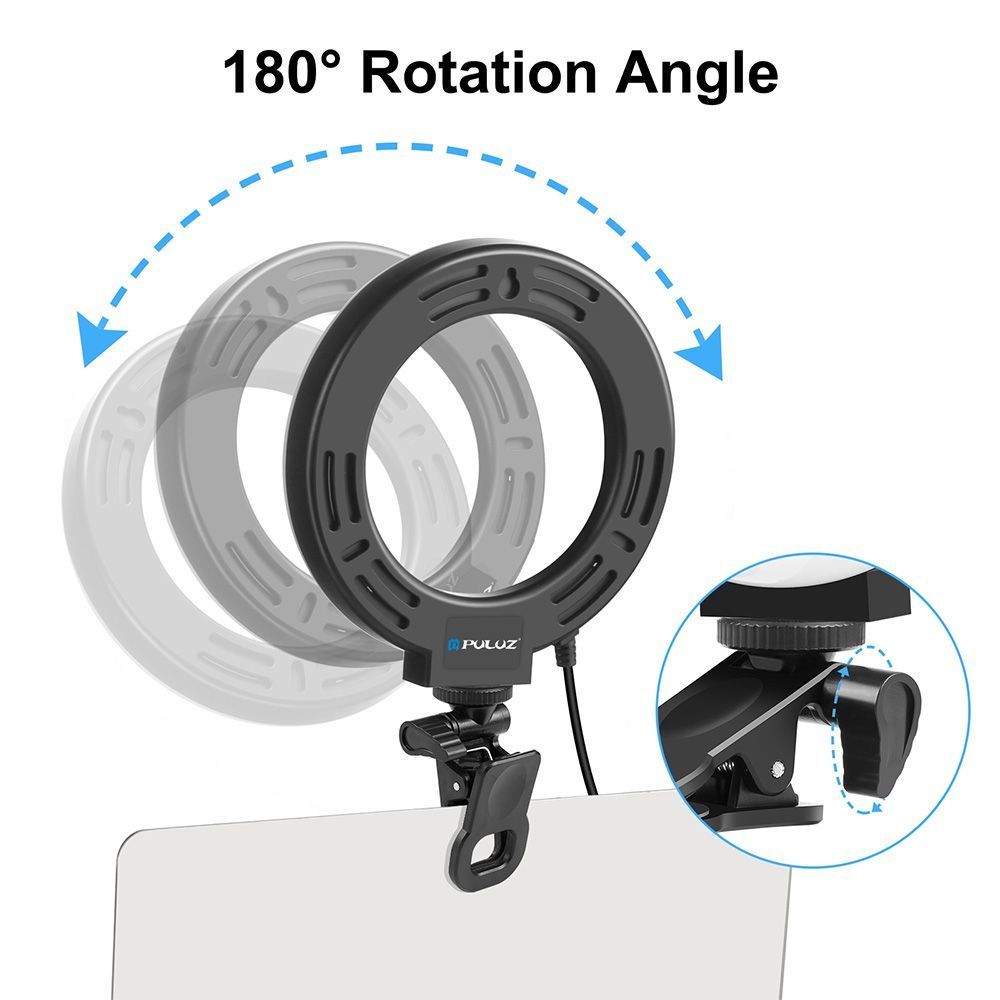 Ring Light Puluz LED 6.2" 16cm με Κλιπ για Γραφείο και Οθόνη