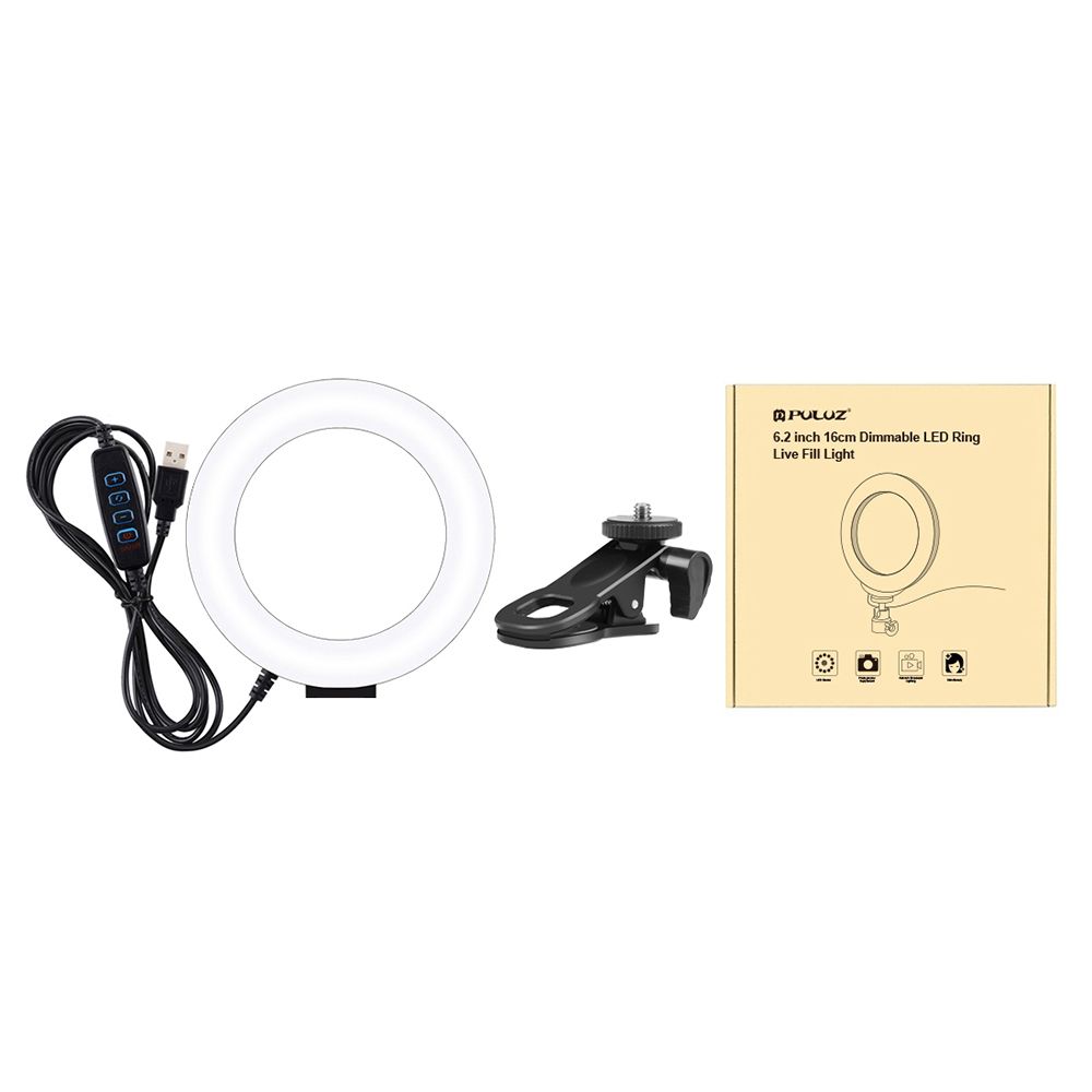Ring Light Puluz LED 6.2" 16cm με Κλιπ για Γραφείο και Οθόνη