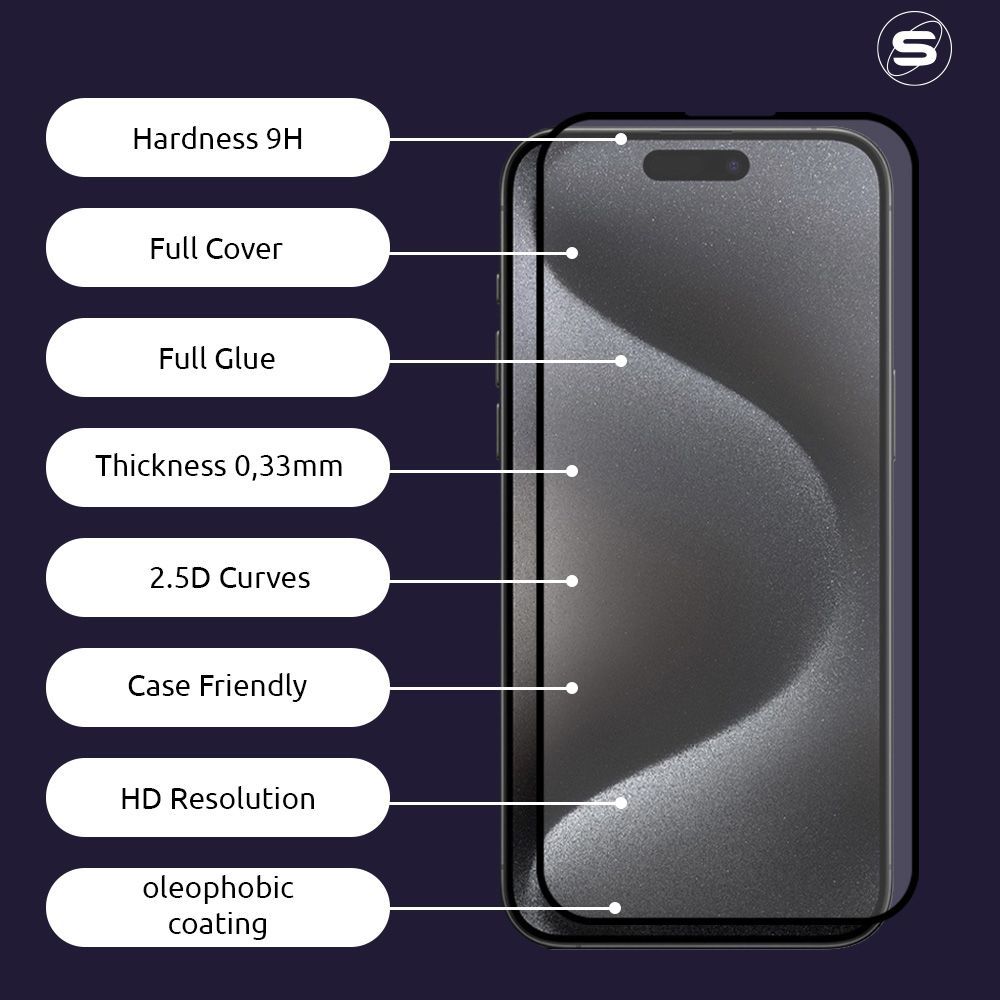 Hardy Glass Sonique Premium Series HD Full Cover 9H Oppo Oppo A80 5G Μαύρο