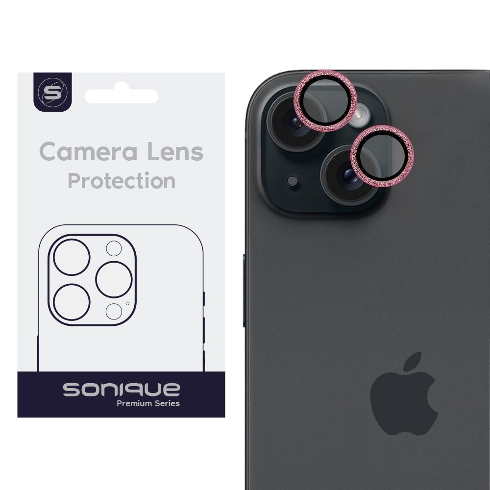 Camera Protection Sonique Glitter Lens Pro Apple iPhone 15 / iPhone 15 Plus Pink