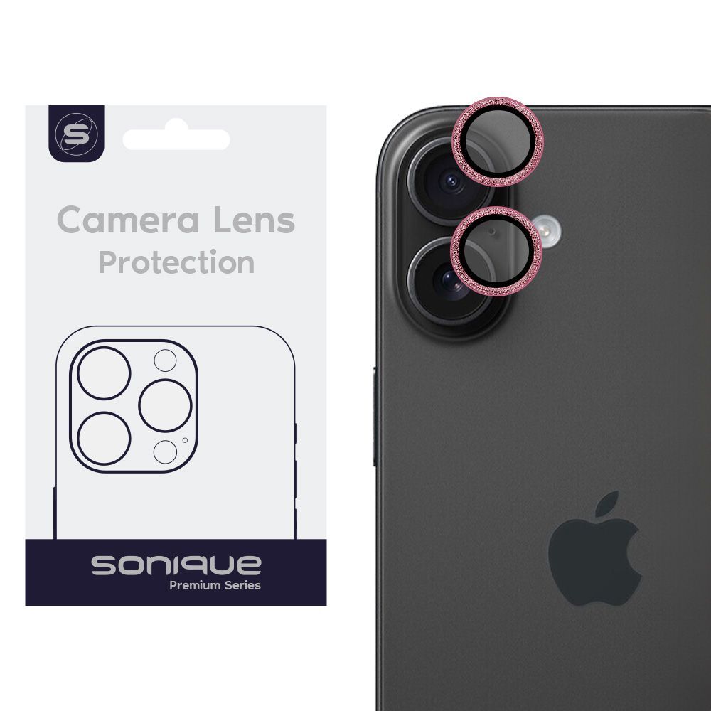 Camera Protection Sonique Glitter Lens Pro Apple iPhone 16 / iPhone 16 Plus Pink