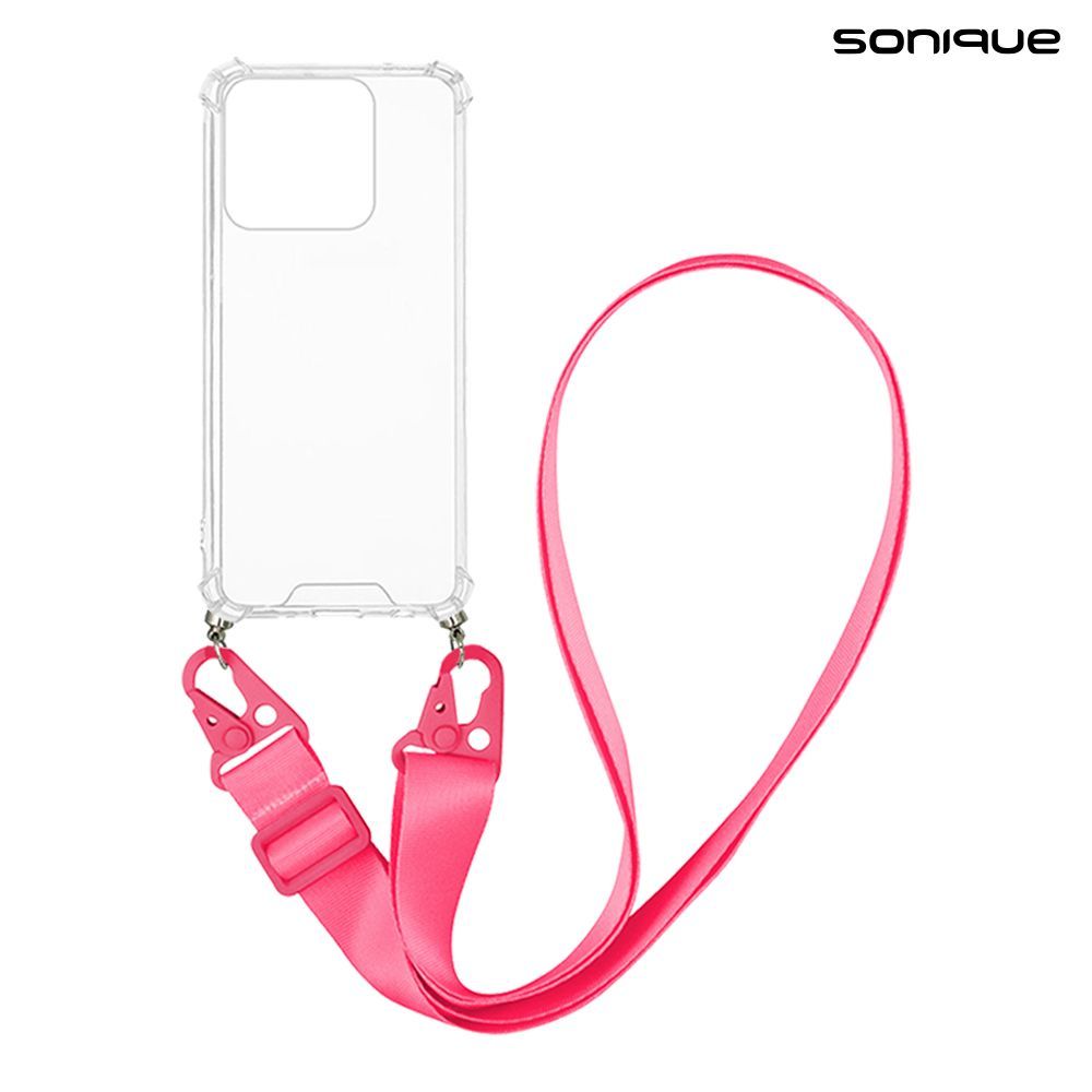 Θήκη Σιλικόνης με Strap Sonique Armor Clear Honor 400 Lite 5G Φούξια