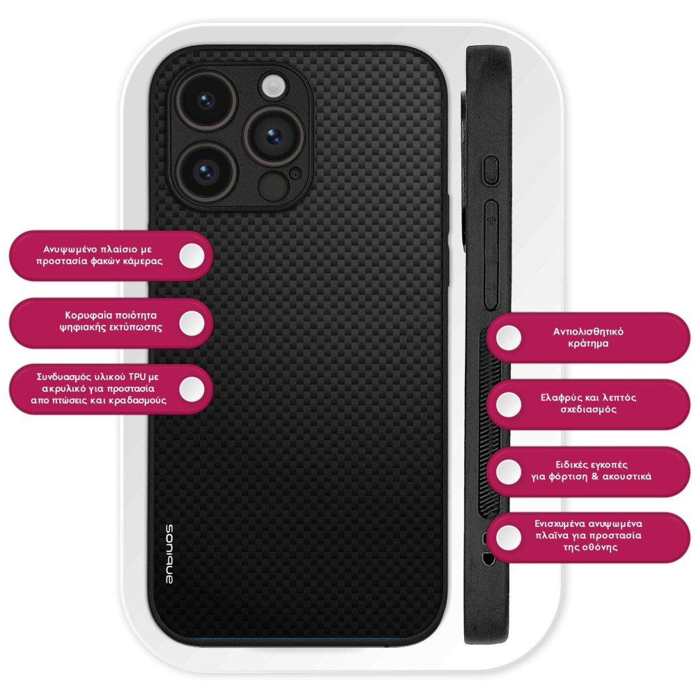 Θήκη Sonique Carbon Series για Nothing Phone 3a Pro Μαύρο 01
