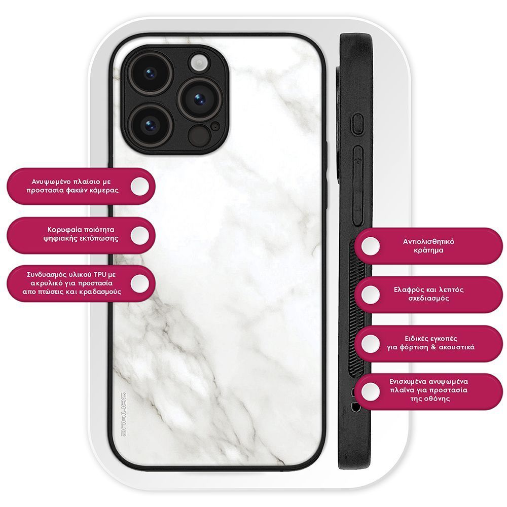Θήκη Sonique Marble Series για Nothing Phone 3a Pro Λευκό
