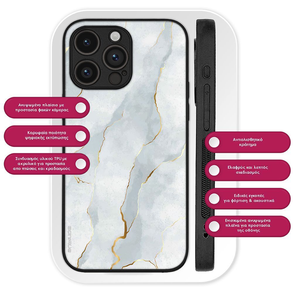 Θήκη Sonique Marble Series για Nothing Phone 3a Pro Λευκό 01