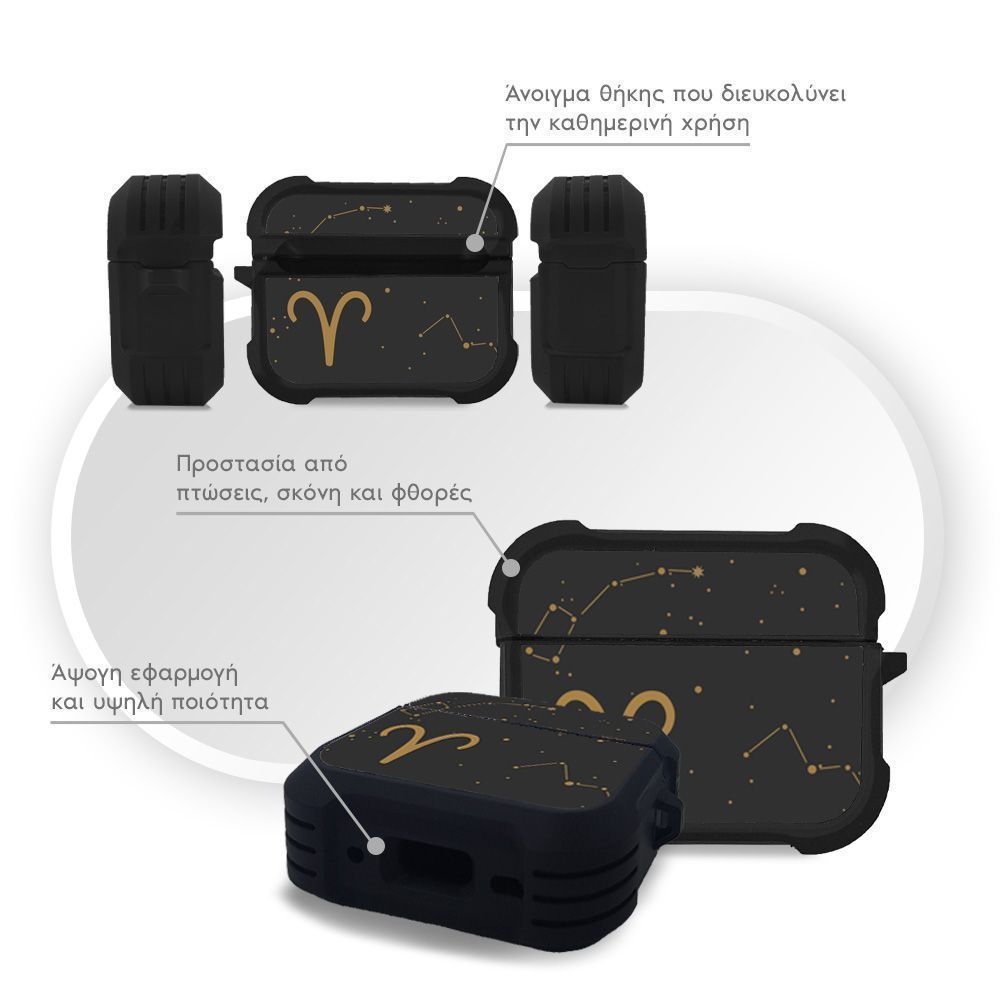 Θήκη Σιλικόνης Sonique Zodiac Series για AirPods Pro / Pro 2 Aries