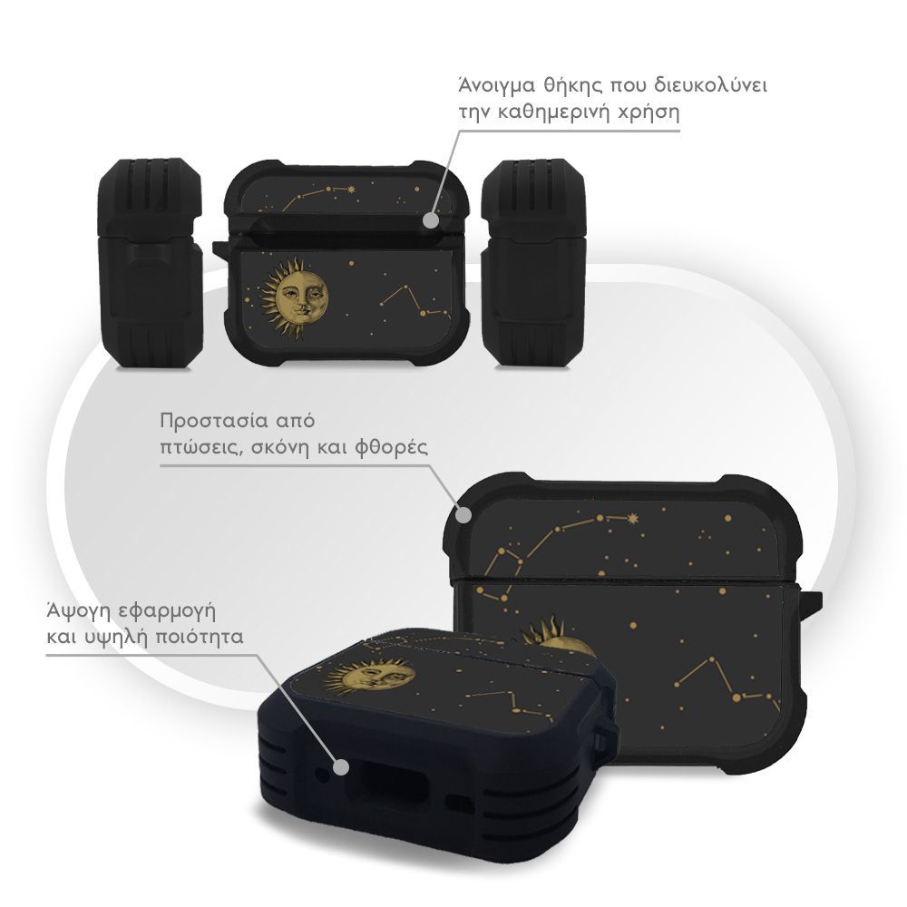 Θήκη Σιλικόνης Sonique Zodiac Series για AirPods Pro / Pro 2 Eclipse