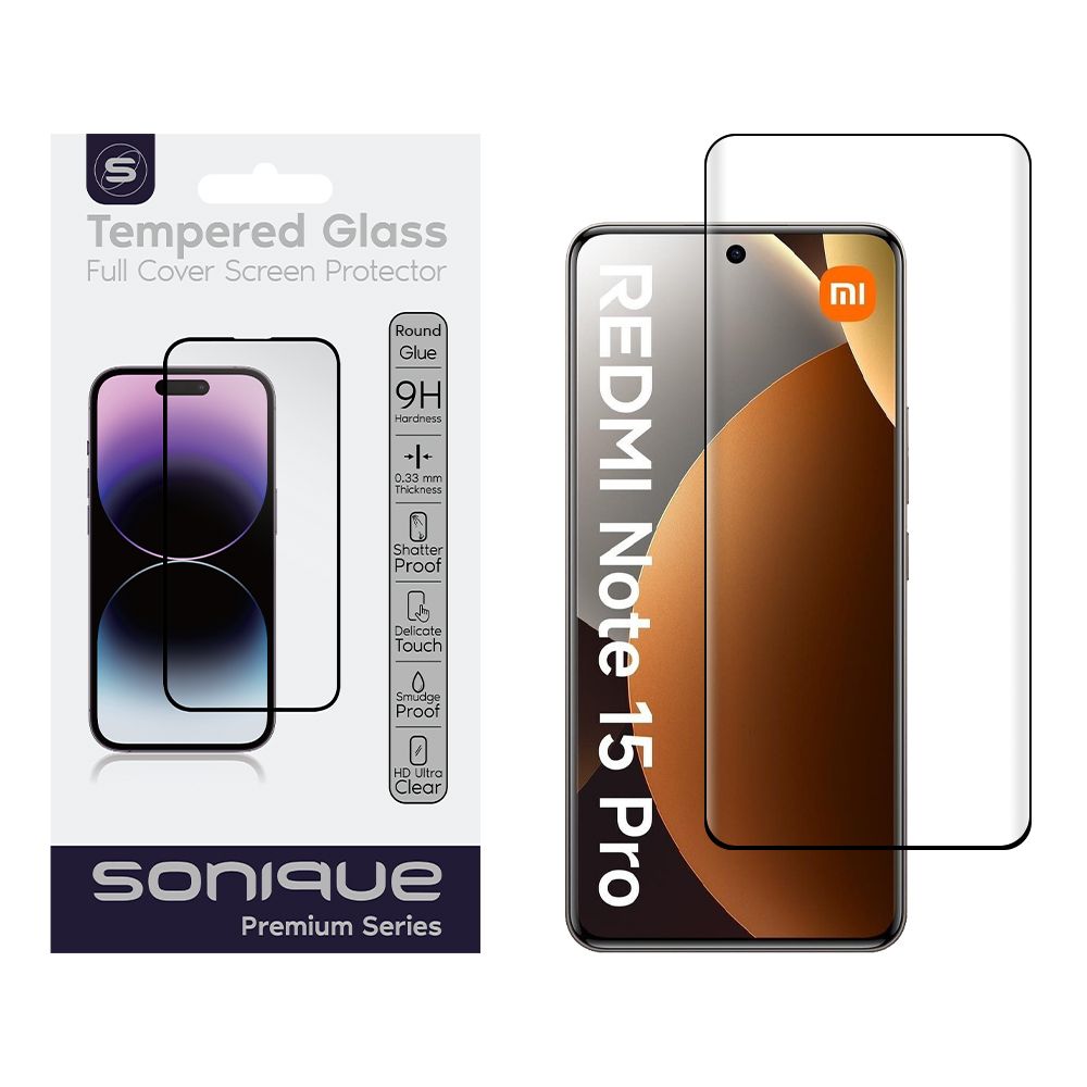 Curvy Glass Sonique Premium Series HD Full Cover 9H Xiaomi Redmi Note 15 Pro 4G Μαύρο