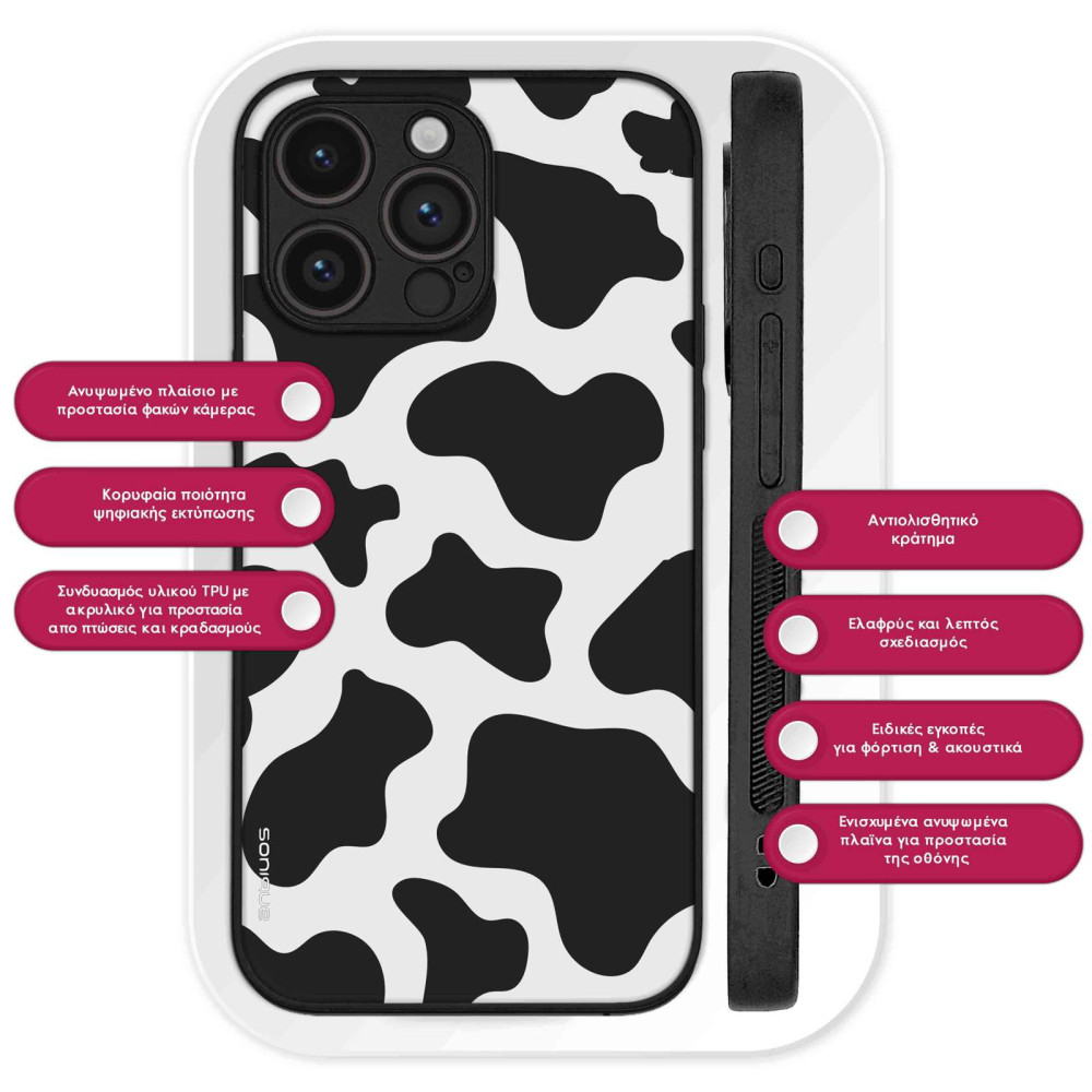 Θήκη Sonique Animal Print Series για Realme 16 Pro 5G Cow 01