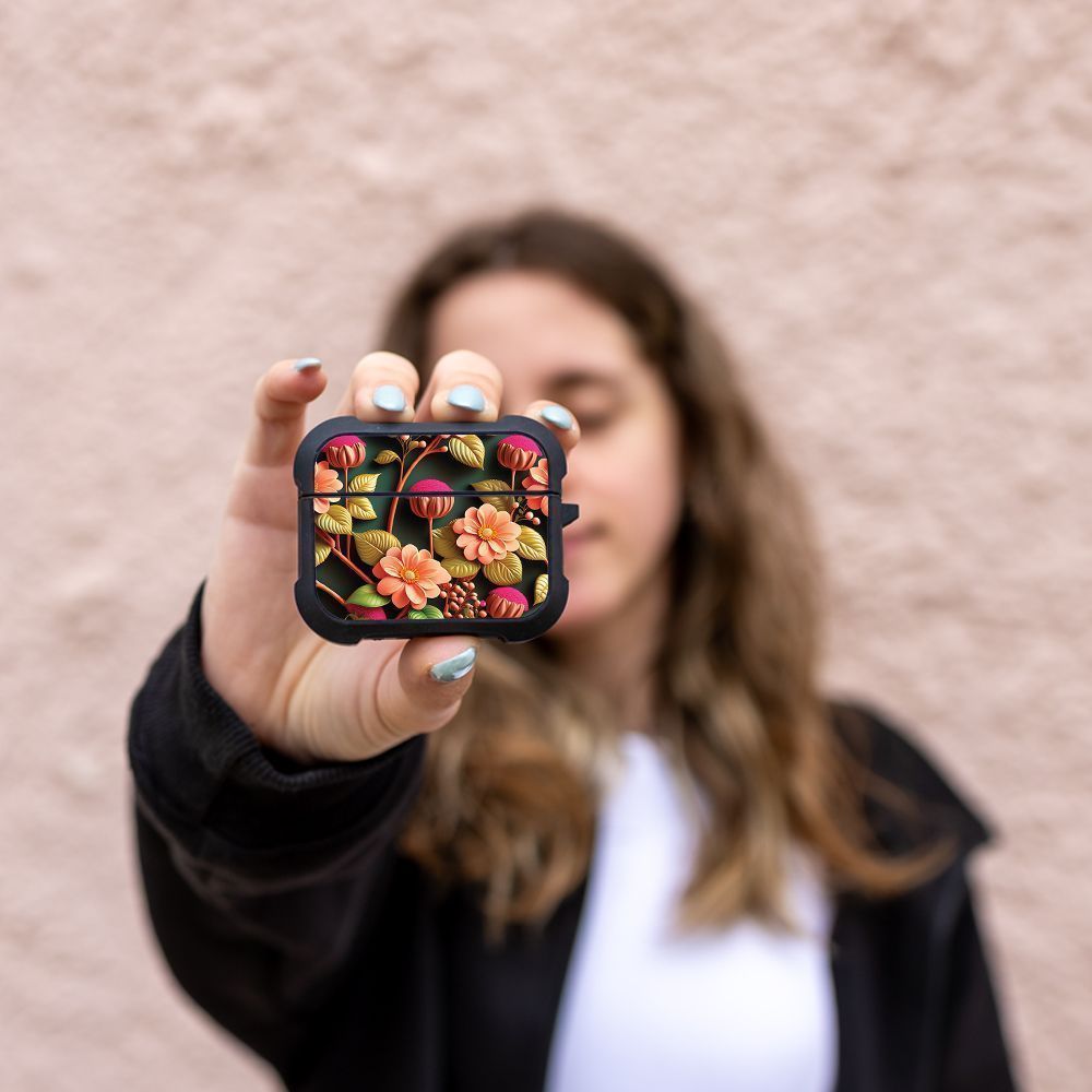 Θήκη Σιλικόνης Sonique 3D Flower Series για AirPods Pro 3 Σομόν