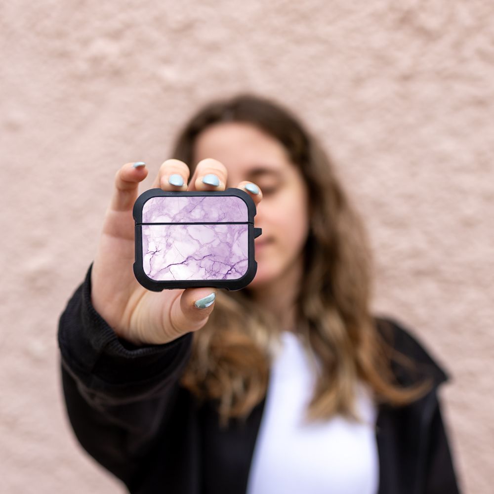Θήκη Σιλικόνης Marble Series για AirPods Pro 3 Βιολετί