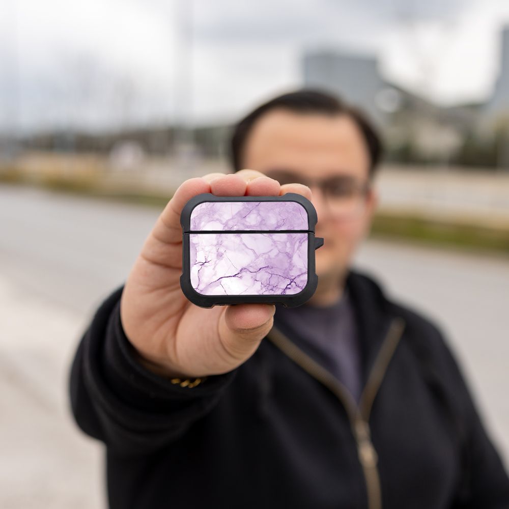 Θήκη Σιλικόνης Marble Series για AirPods Pro 3 Βιολετί