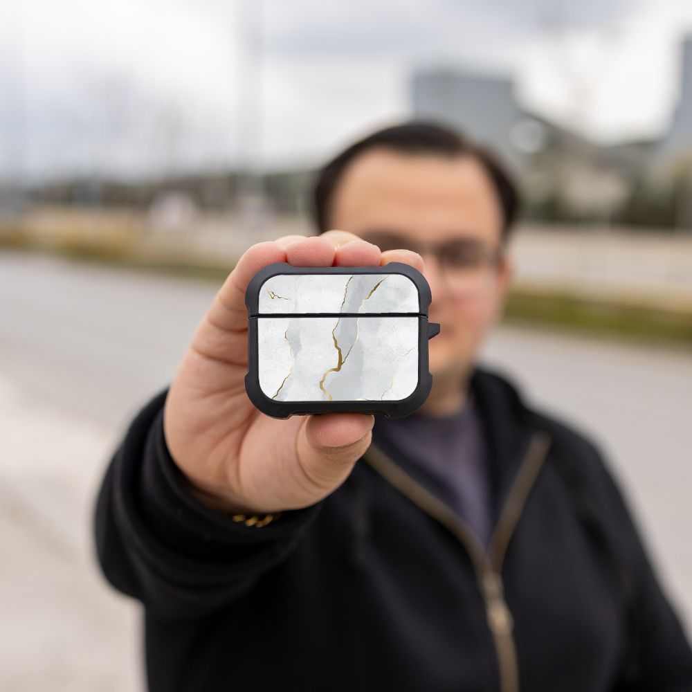 Θήκη Σιλικόνης Marble Series για AirPods Pro 3 Λευκό 01