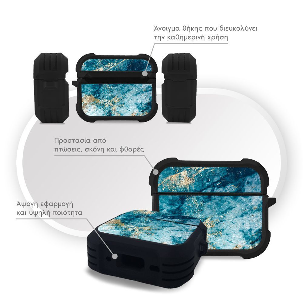 Θήκη Σιλικόνης Marble Series για AirPods Pro 3 Μπλε