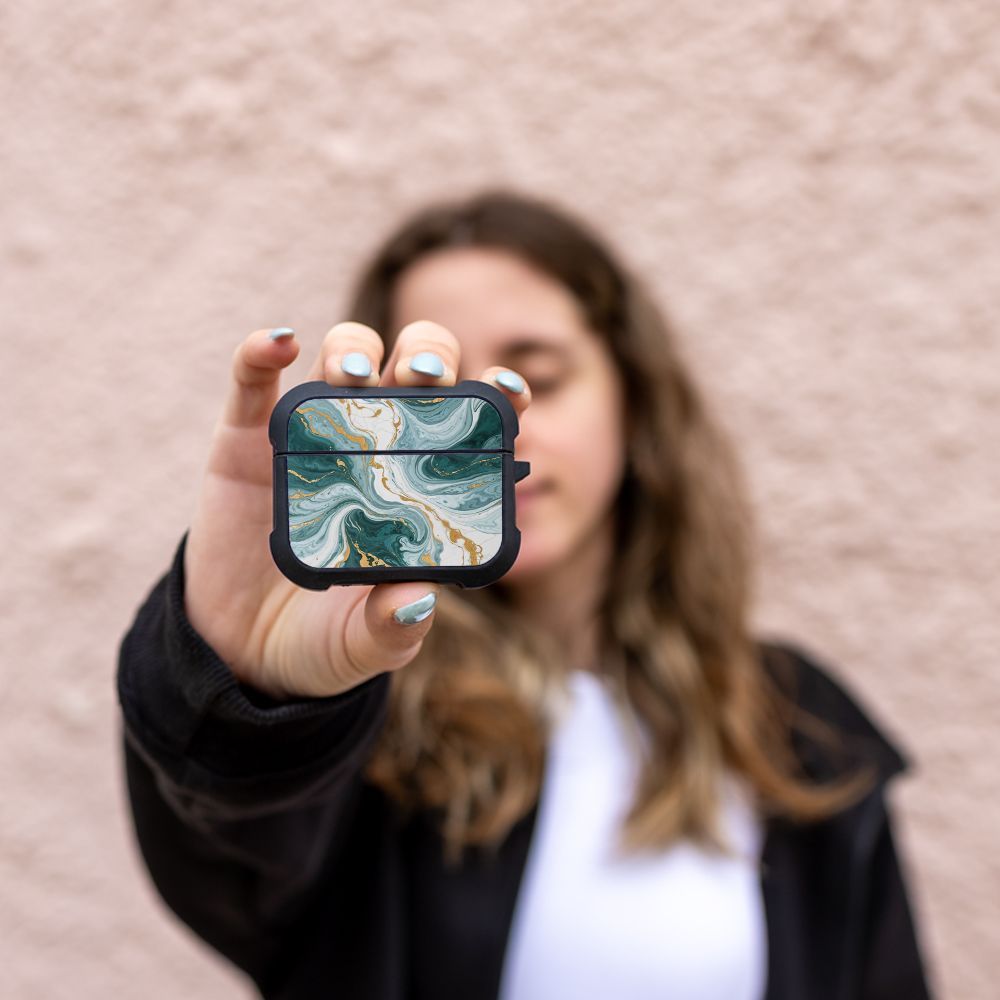 Θήκη Σιλικόνης Marble Series για AirPods Pro 3 Πράσινο 01