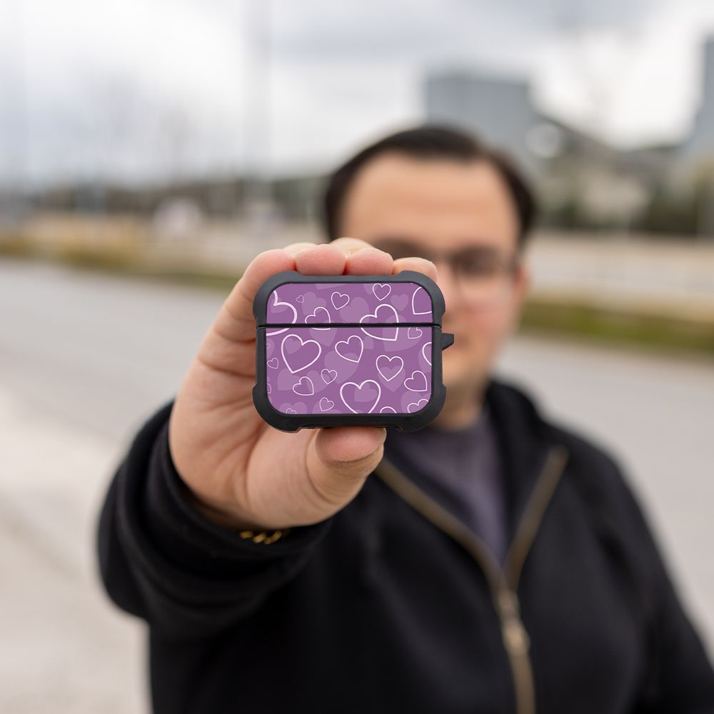 Θήκη Σιλικόνης Sonique Heart Series για AirPods Pro 3 Βιολετί