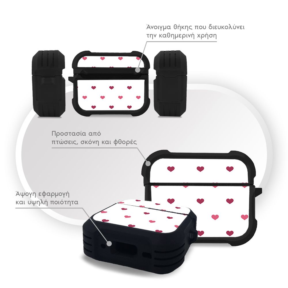 Θήκη Σιλικόνης Sonique Heart Series για AirPods Pro 3 Λευκό 01