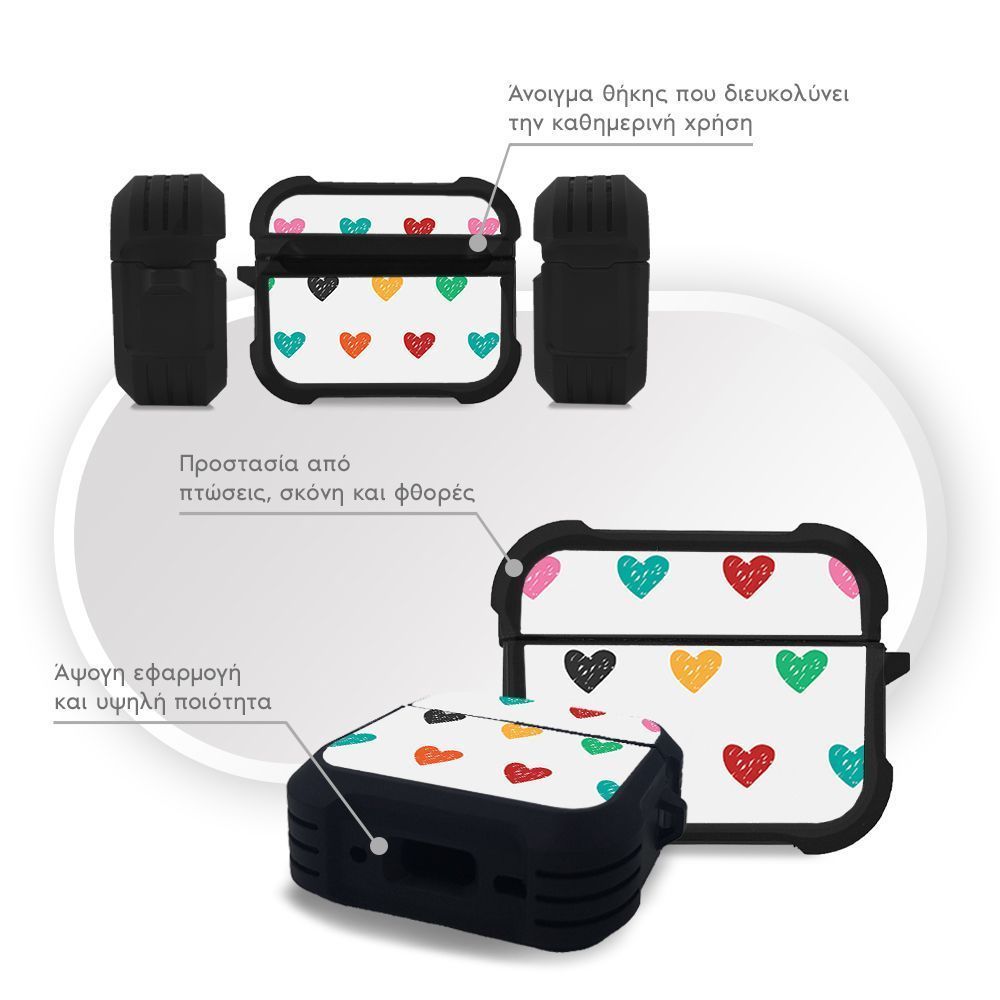Θήκη Σιλικόνης Sonique Heart Series για AirPods Pro 3 Λευκό 02