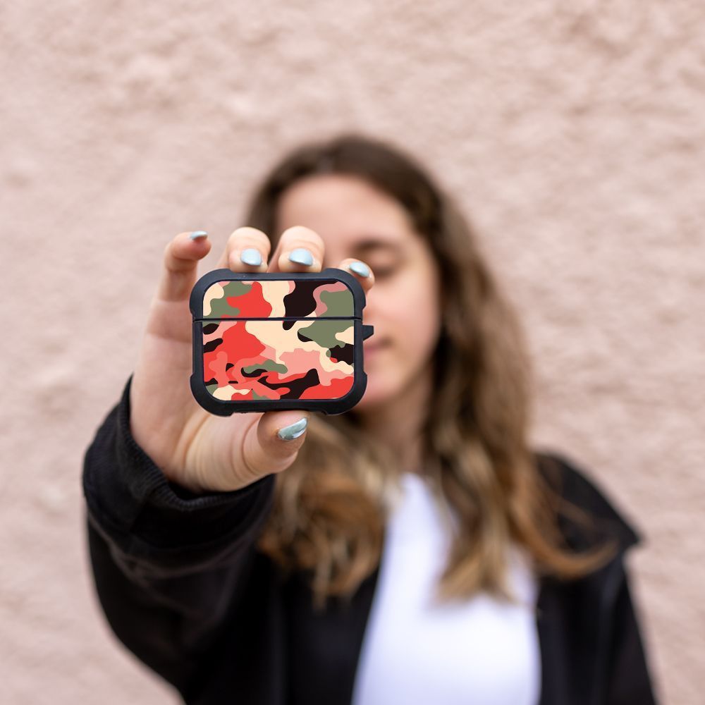 Θήκη Σιλικόνης Sonique Camouflage Army Series για AirPods Pro 3 Κόκκινο