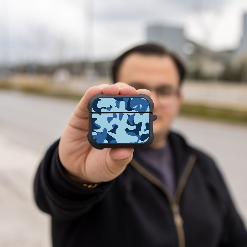 Θήκη Σιλικόνης Sonique Camouflage Army Series για AirPods Pro 3 Μπλε