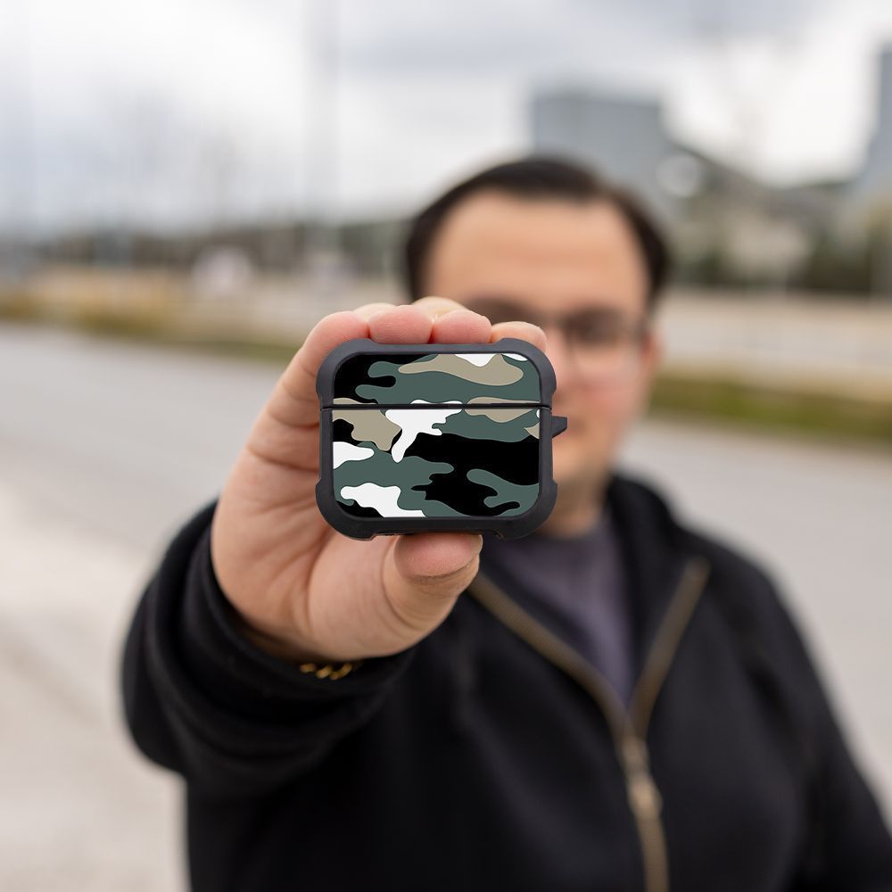 Θήκη Σιλικόνης Sonique Camouflage Army Series για AirPods Pro 3 Χακί