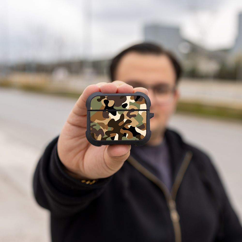 Θήκη Σιλικόνης Sonique Camouflage Army Series για AirPods Pro 3 Καφέ