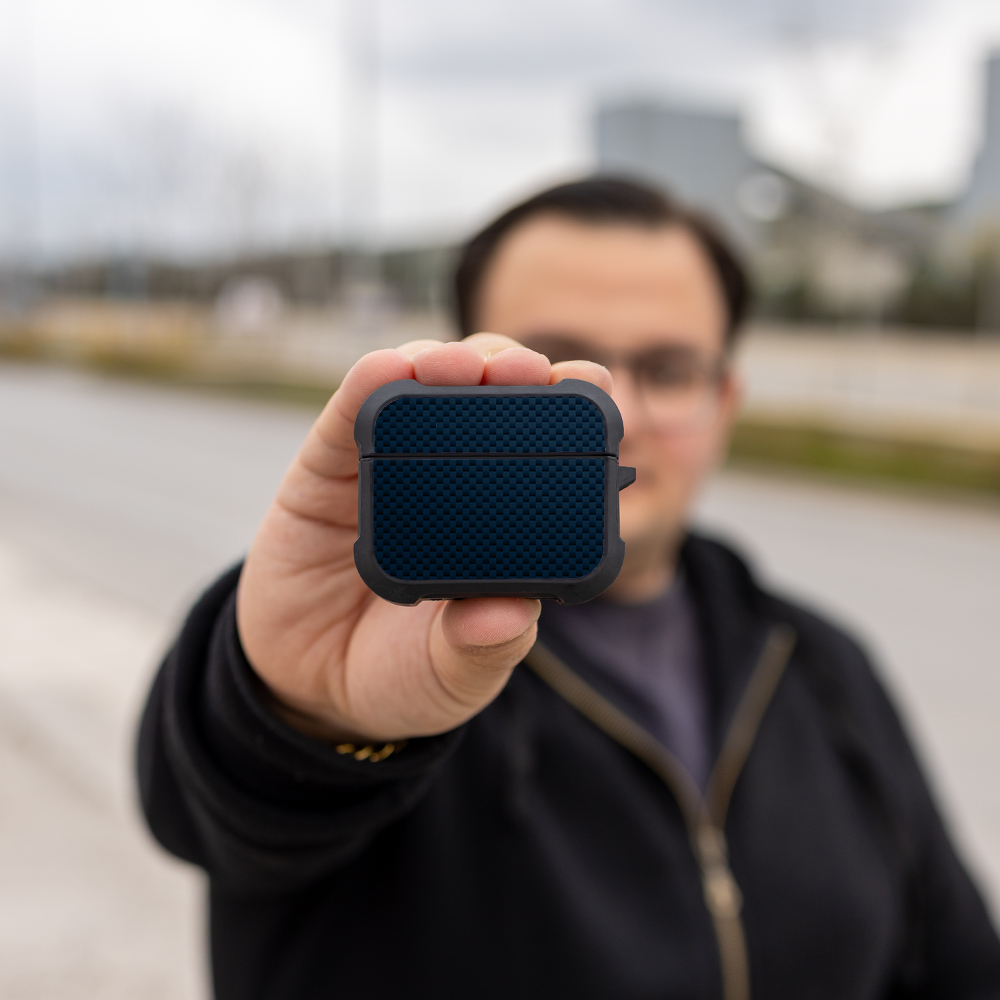 Θήκη Σιλικόνης Sonique Carbon Series για AirPods Pro 3 Μπλε