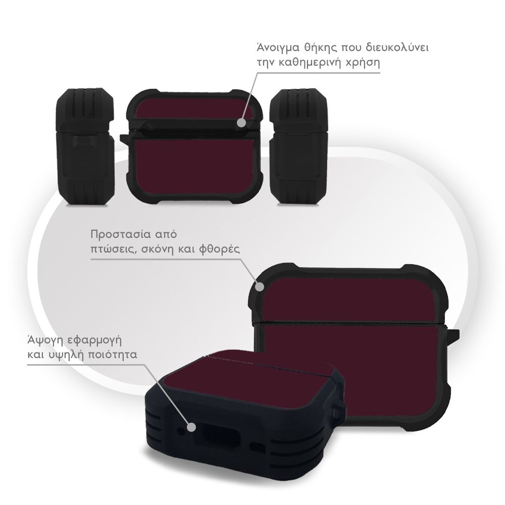 Θήκη Σιλικόνης Sonique ColorBloc Series για AirPods Pro 3 Μπορντό