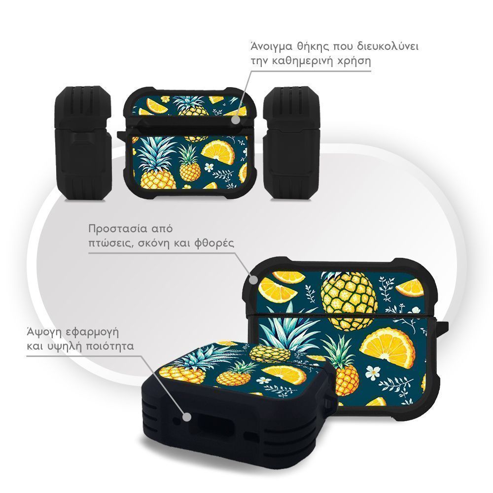 Θήκη Σιλικόνης Sonique Fruit Series για AirPods Pro 3 Ανανάς