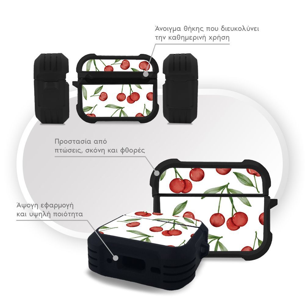 Θήκη Σιλικόνης Sonique Fruit Series για AirPods Pro 3 Κεράσι 01