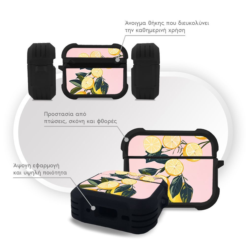 Θήκη Σιλικόνης Sonique Fruit Series για AirPods Pro 3 Λεμόνι