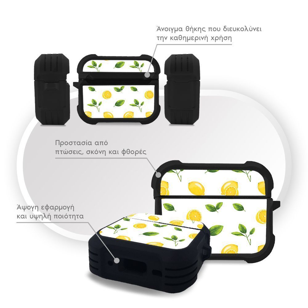 Θήκη Σιλικόνης Sonique Fruit Series για AirPods Pro 3 Λεμόνι 01