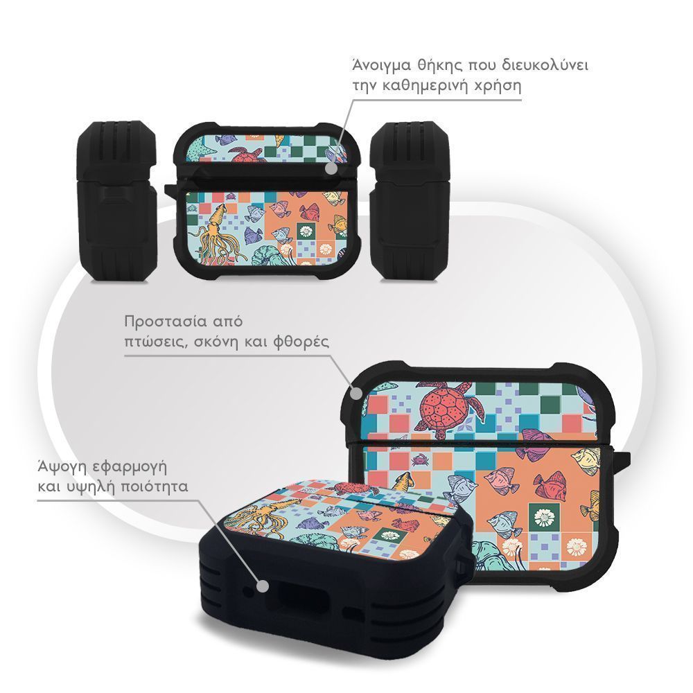 Θήκη Σιλικόνης Sonique Ocean Series για AirPods Pro 3 Μωσαϊκό