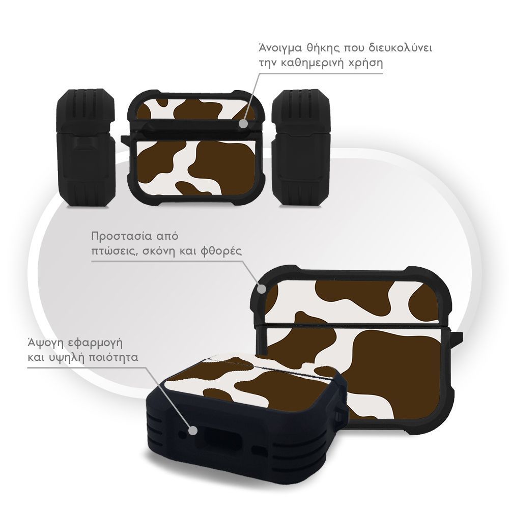 Θήκη Σιλικόνης Sonique Animal Print Series για AirPods Pro 3 Cow 02
