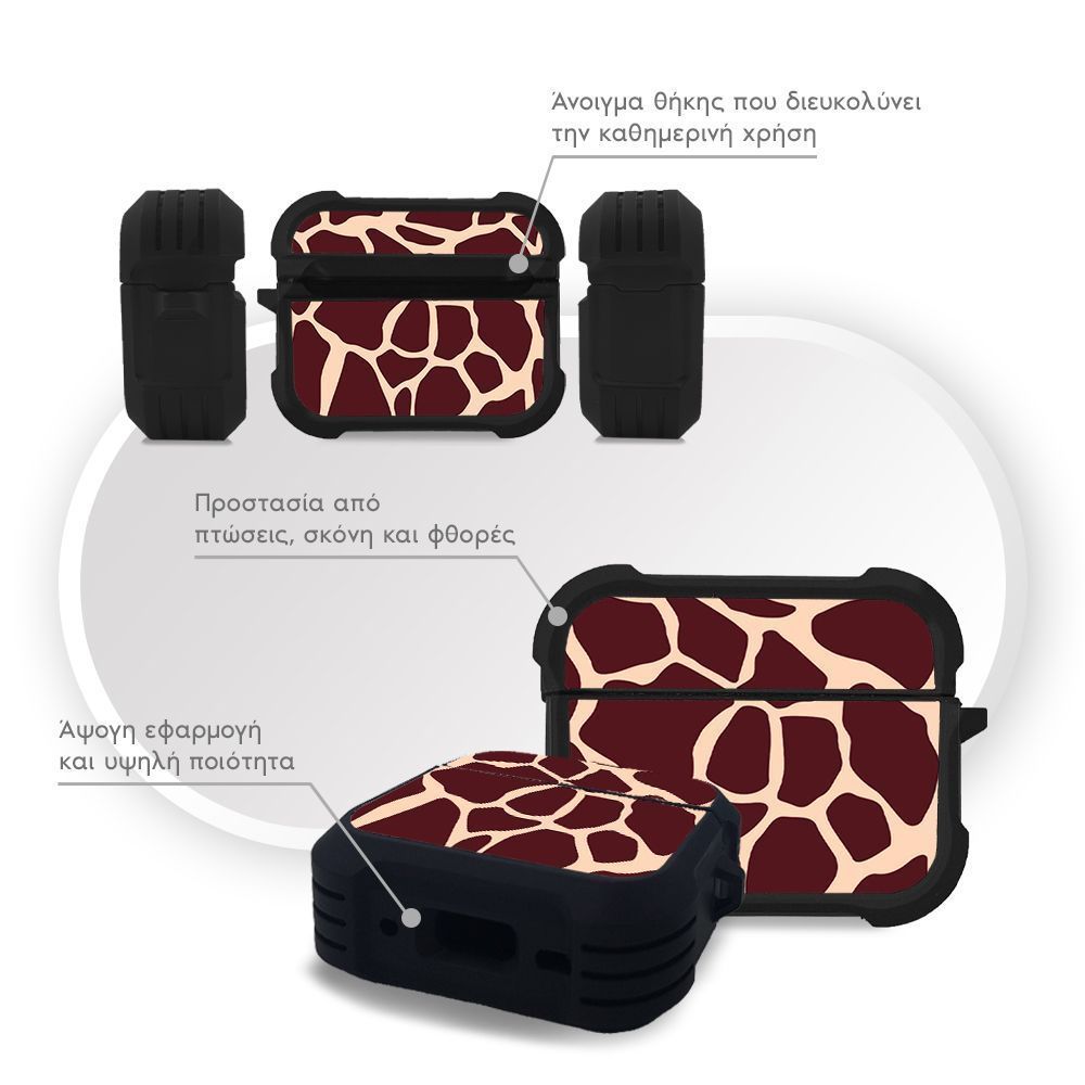 Θήκη Σιλικόνης Sonique Animal Print Series για AirPods Pro 3 Giraffe 03