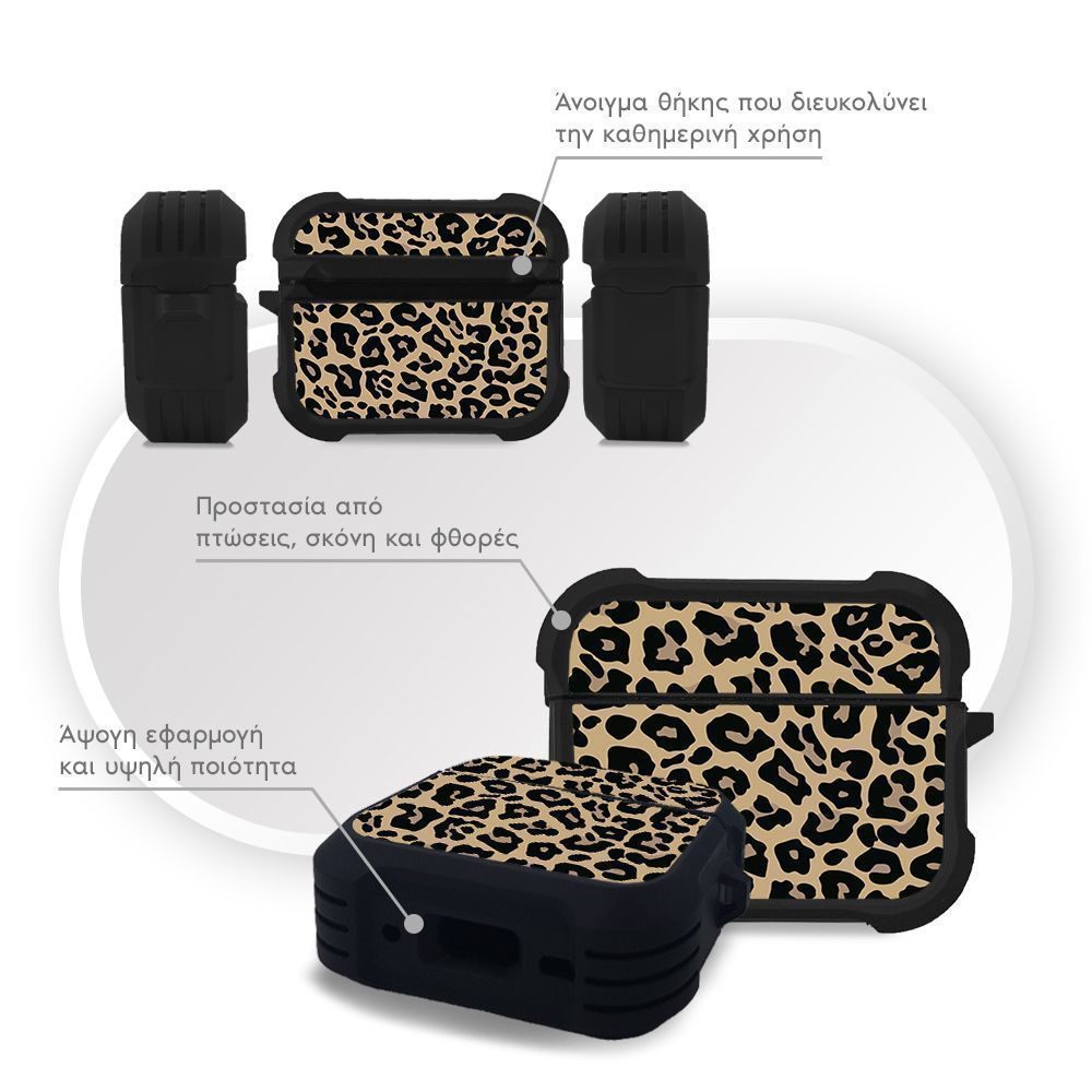 Θήκη Σιλικόνης Sonique Animal Print Series για AirPods Pro 3 Leopard 01
