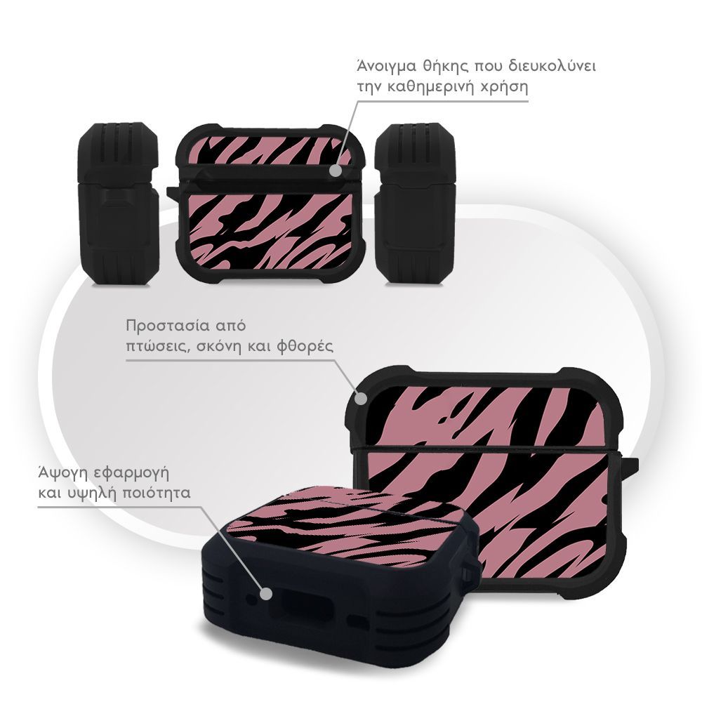 Θήκη Σιλικόνης Sonique Animal Print Series για AirPods Pro 3 Tiger 02