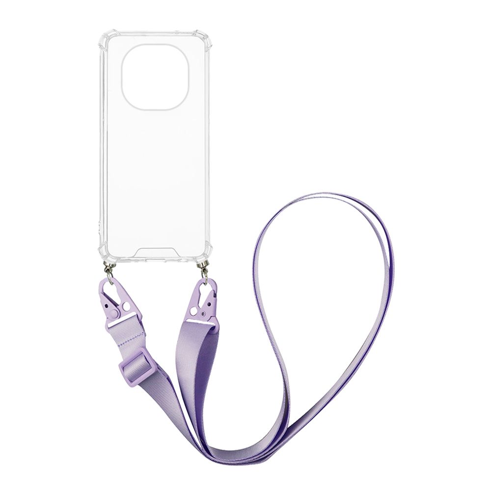 Θήκη Σιλικόνης με Strap Sonique Armor Clear Xiaomi Redmi Note 15 4G / Redmi Note 15 5G / Poco M8 5G Λιλά