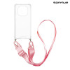 Θήκη Σιλικόνης με Strap Sonique Armor Clear Xiaomi Redmi Note 15 4G / Redmi Note 15 5G / Poco M8 5G Ροζ