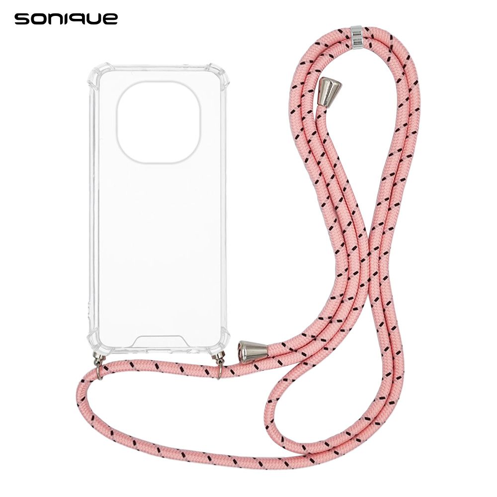 Θήκη Σιλικόνης με Κορδόνι Sonique Armor Clear Xiaomi Redmi Note 15 4G / Redmi Note 15 5G / Poco M8 5G Rainbow Ροζ
