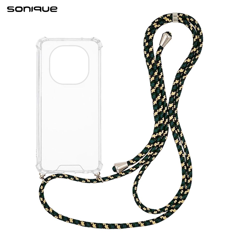 Θήκη Σιλικόνης με Κορδόνι Sonique Armor Clear Xiaomi Redmi Note 15 4G / Redmi Note 15 5G / Poco M8 5G Rainbow Πράσινο