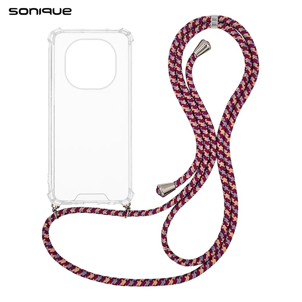 Θήκη Σιλικόνης με Κορδόνι Sonique Armor Clear Xiaomi Redmi Note 15 4G / Redmi Note 15 5G / Poco M8 5G Rainbow Μπορντό