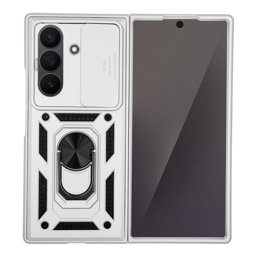 Θήκη Ring Armor CamPro Sonique για Samsung (Large Hole) Galaxy Z Fold 7 Ασημί