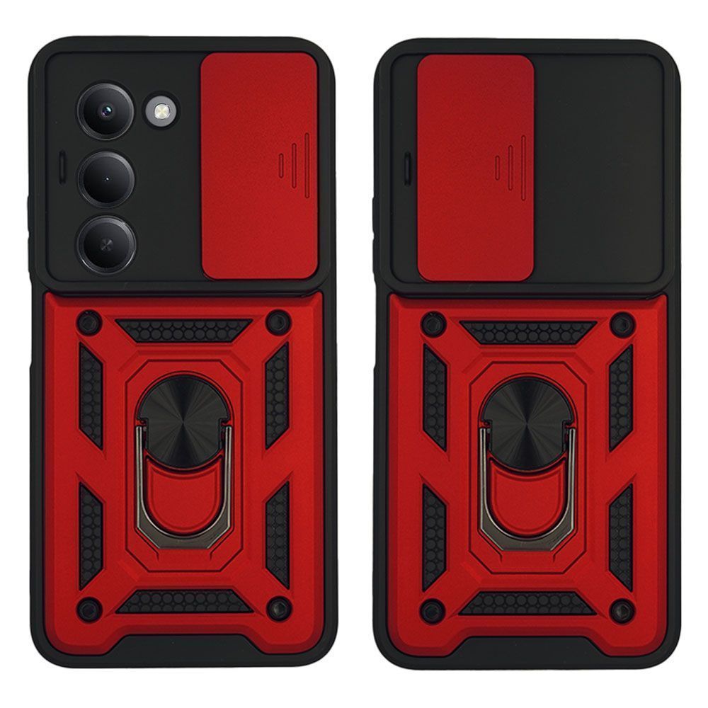 Θήκη Ring Armor CamPro Sonique για Xiaomi Redmi 15 4G / Redmi 15 5G Κόκκινο