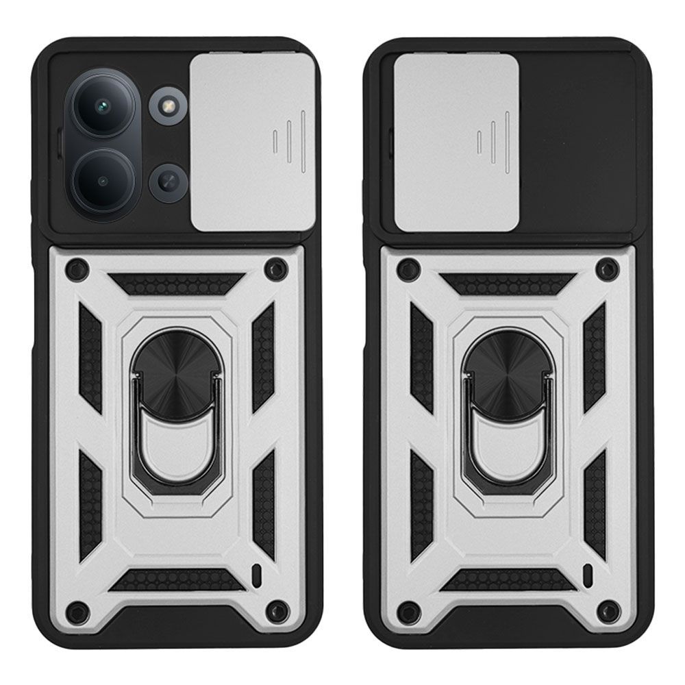 Θήκη Ring Armor CamPro Sonique για Xiaomi Redmi 15C 4G 173mm / Redmi 15C 5G 173mm / Poco C85 4G Ασημί