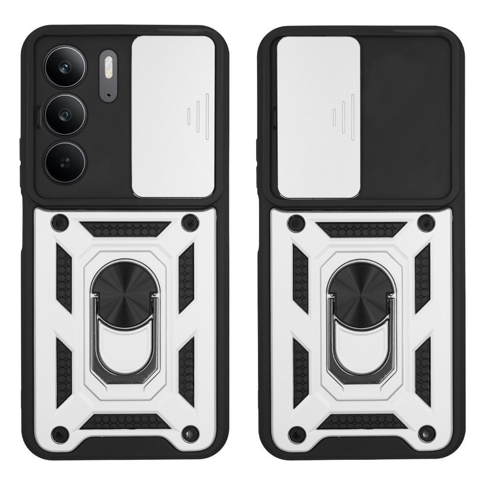 Θήκη Ring Armor CamPro Sonique Realme C75 4G / Realme 14X 5G Ασημί