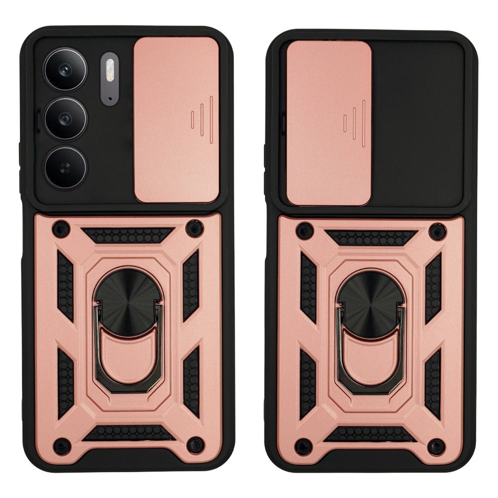 Θήκη Ring Armor CamPro Sonique Realme C75 4G / Realme 14X 5G Ροζ Χρυσό