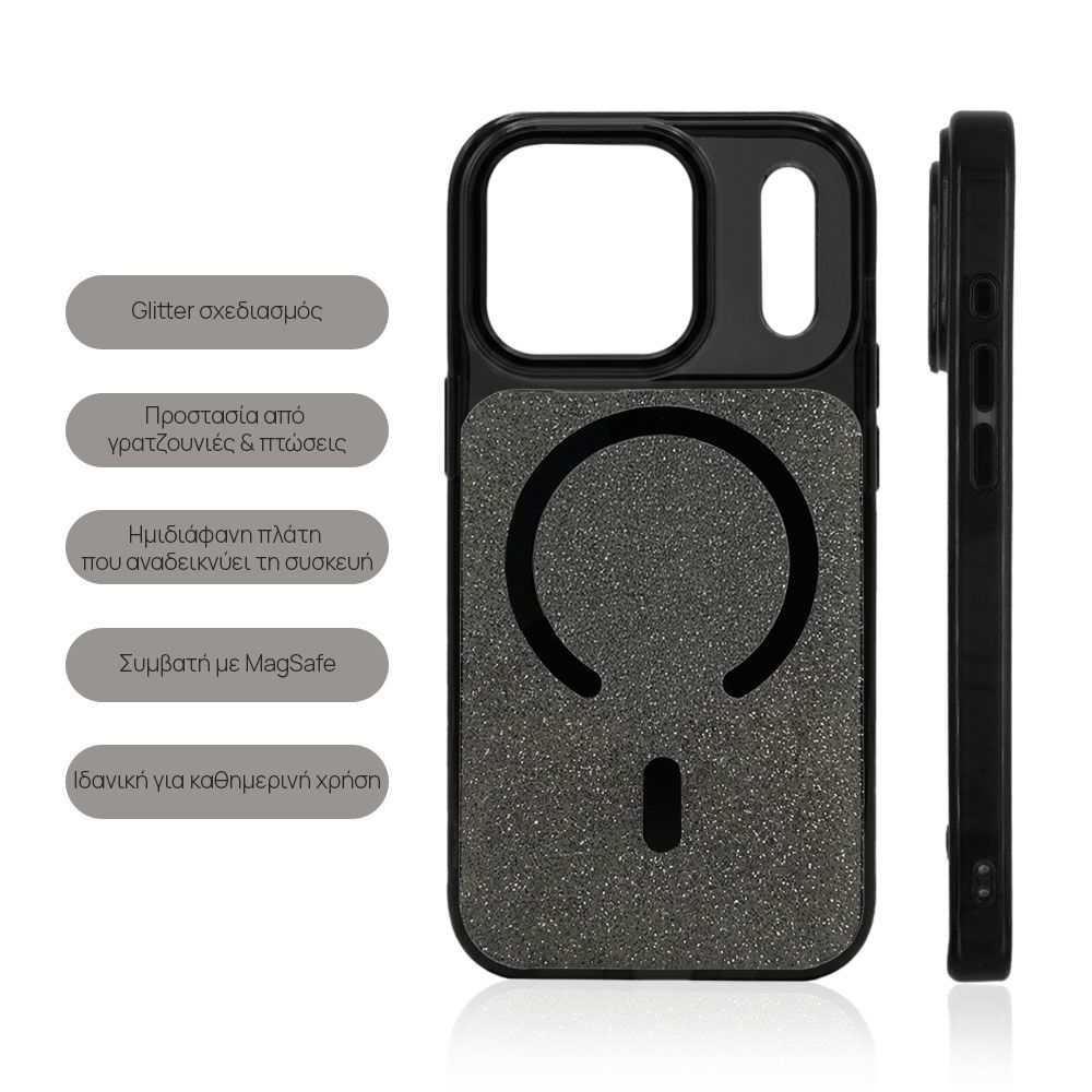Θήκη Magnetic MagSparkle Sonique Samsung Galaxy S25 Μαύρο